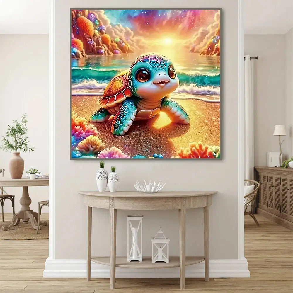 Diamond Painting Tortue de Mer au Couchant