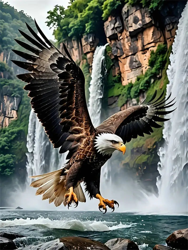Diamond Painting Aigle à la Cascade