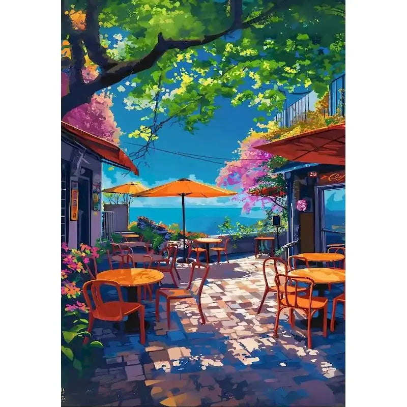 Peinture par Numéros Café sous les Arbres