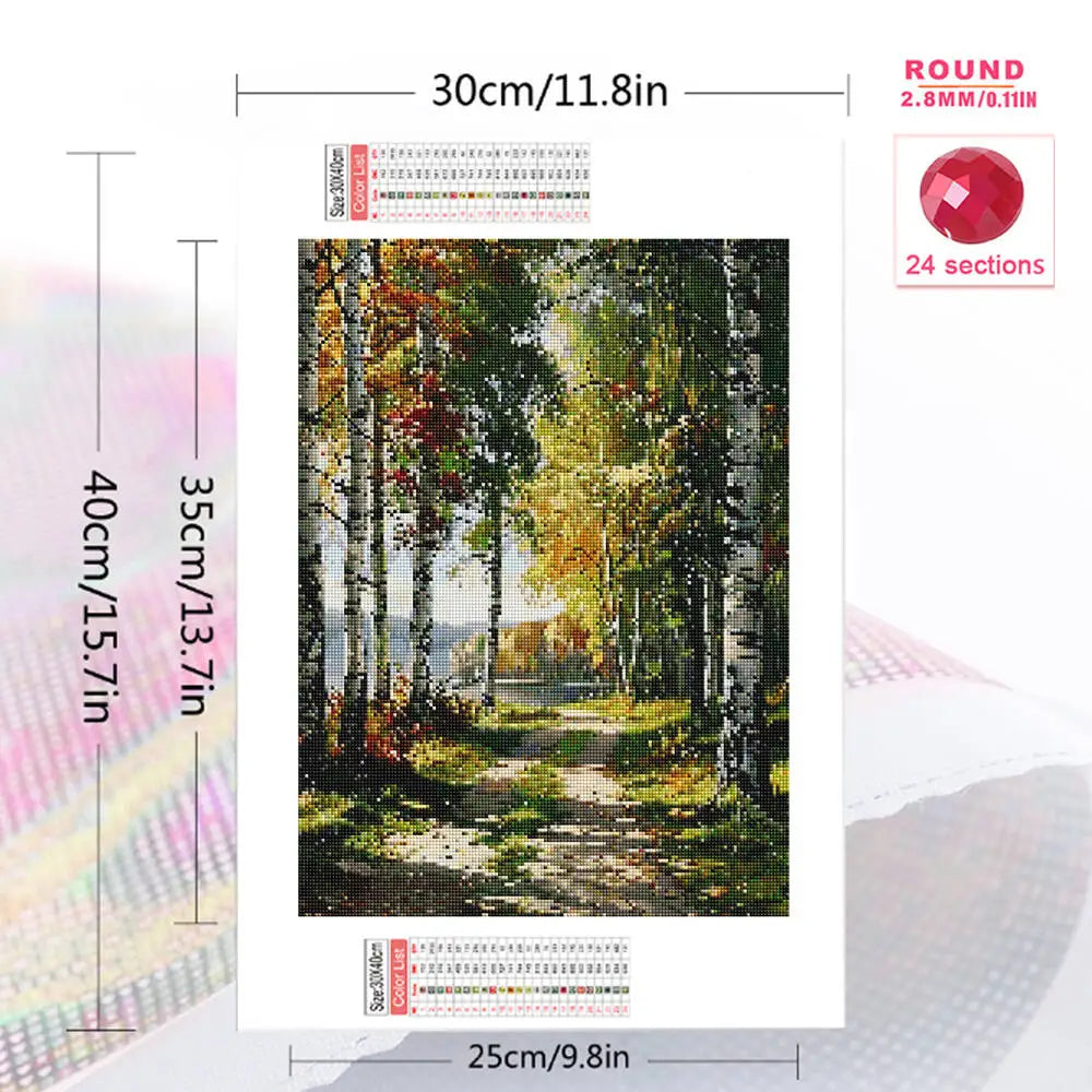 Diamond Painting Allée d'Arbres