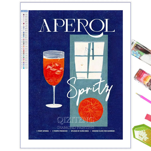 Diamond Painting Affiche Spritz à la Fenêtre