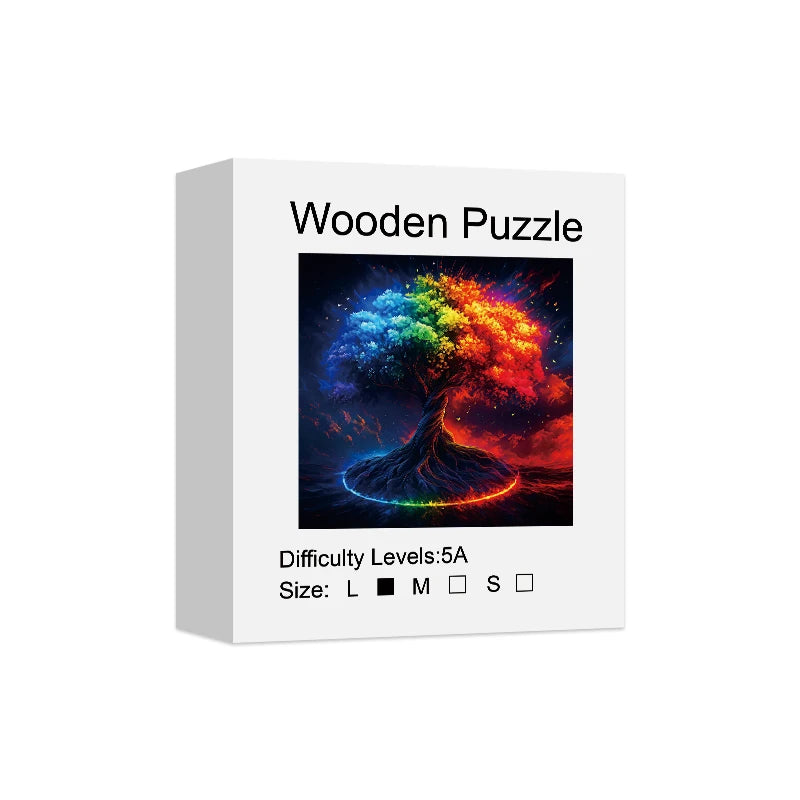 Puzzle en Bois Arbre de Vie Coloré