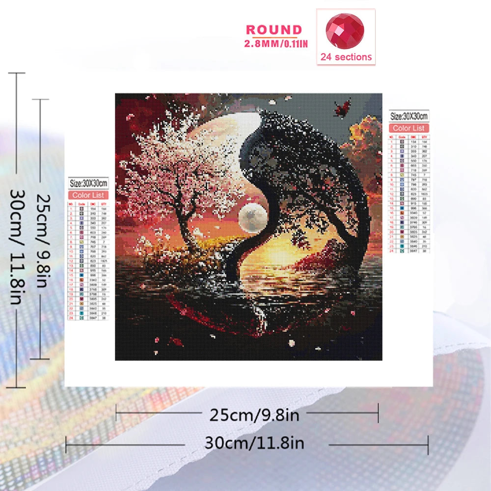 Diamond Painting Arbre au Couchant