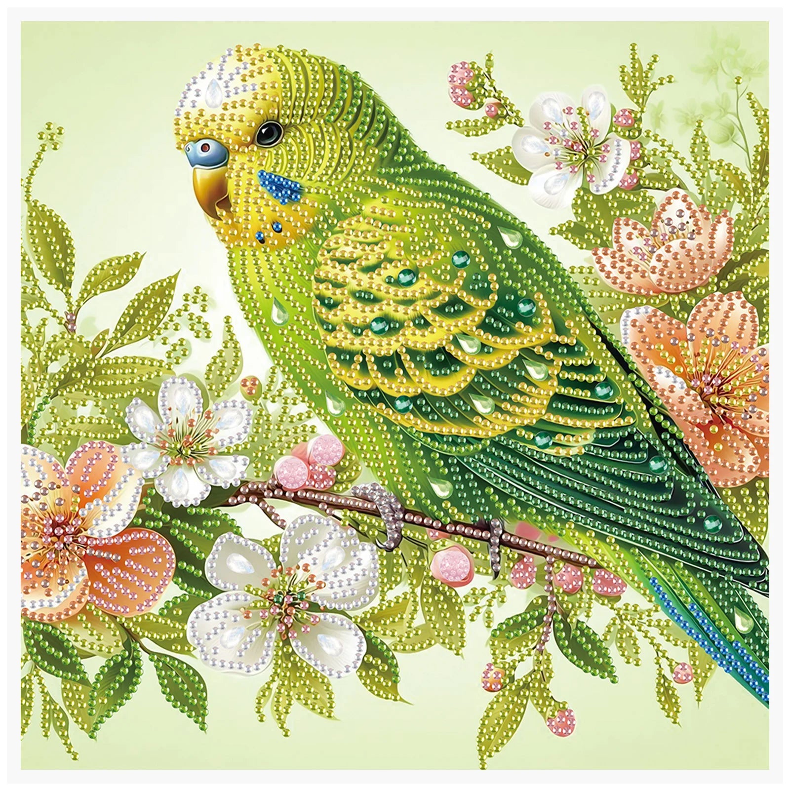 Diamond Painting Perroquet Vert — Formes Spéciales