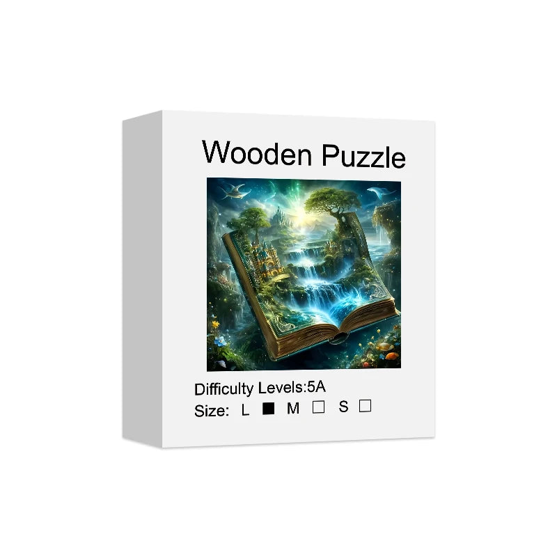 Puzzle en Bois Forêt aux Livres Magiques