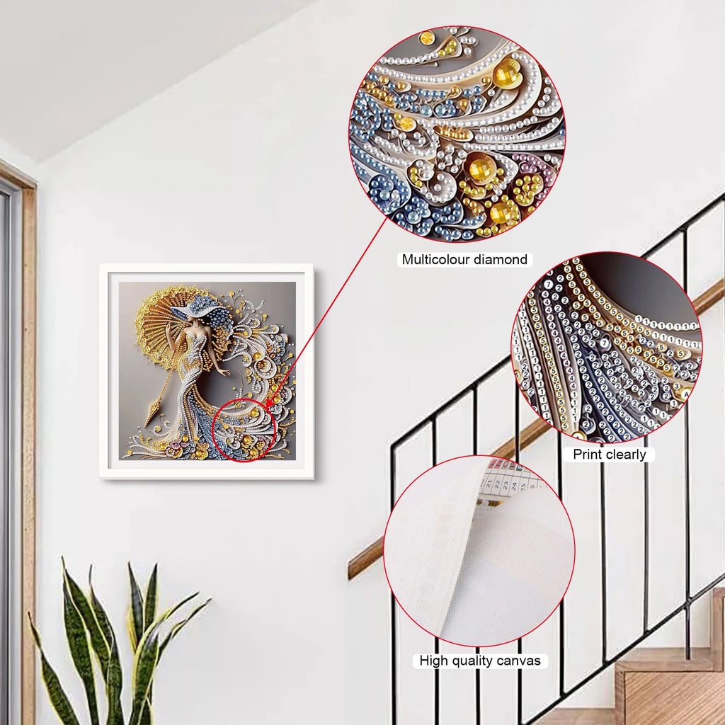Diamond Painting Femme Élégante — Formes Spéciales