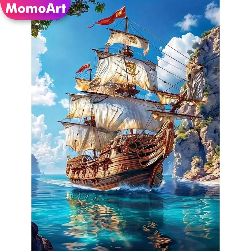 Diamond Painting Barques au Port