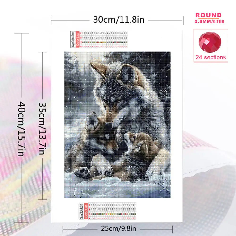 Diamond Painting Loup en Hiver