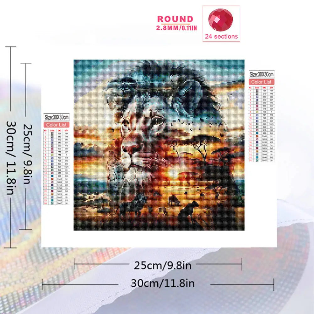 Diamond Painting Lion au Couchant