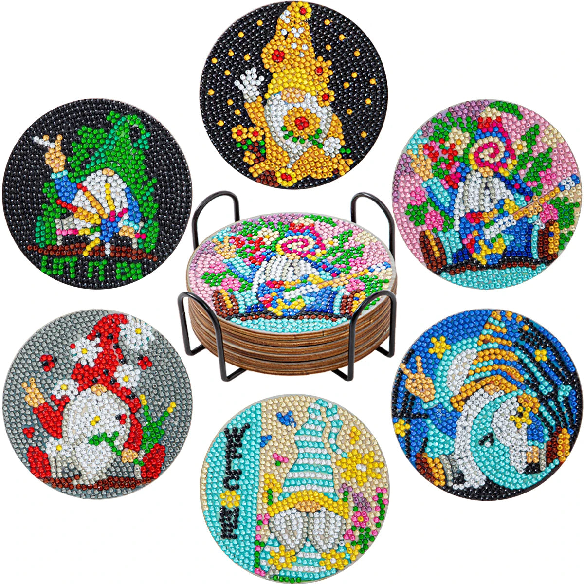 Sous-verres Diamond Painting Mandalas — Lot de 6