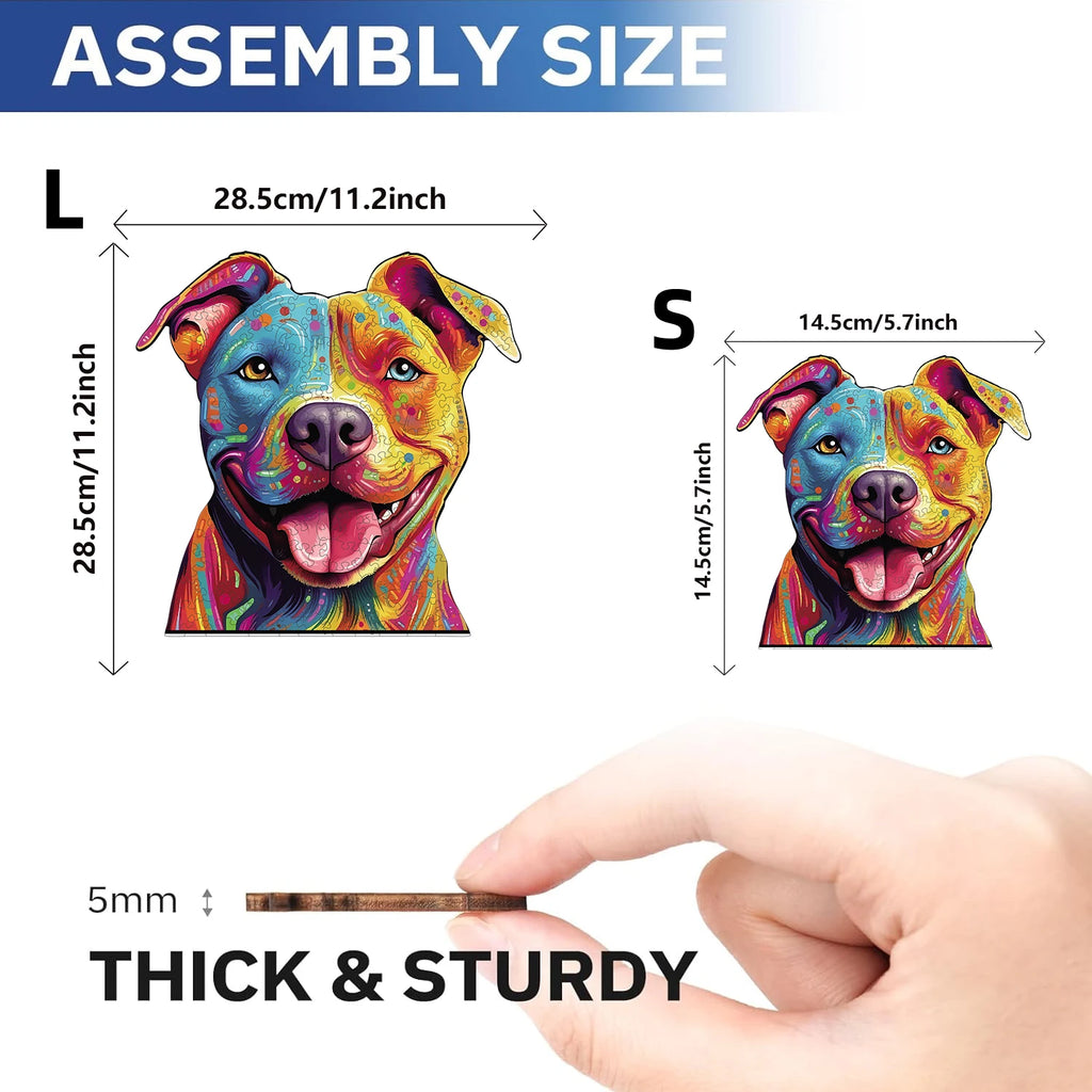 Puzzle en Bois Chien Coloré