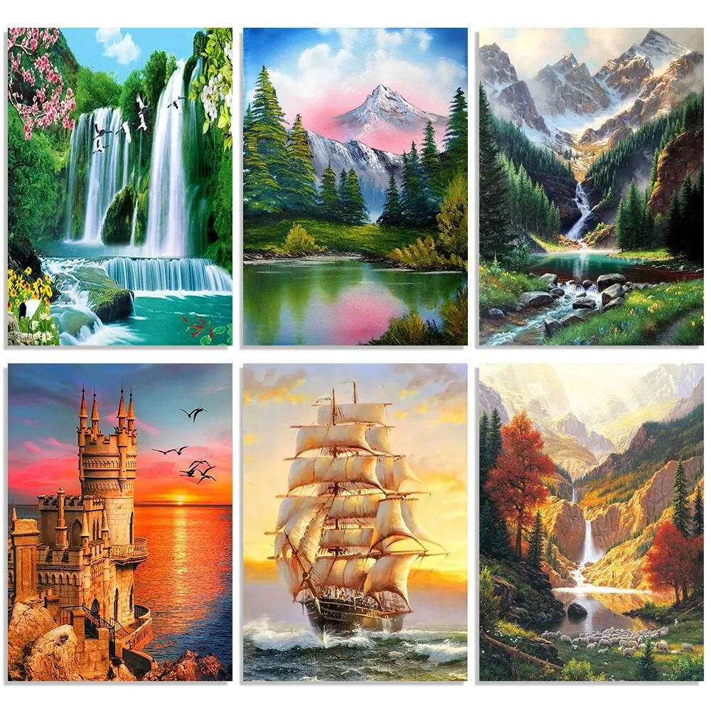 Diamond Painting Forêt — 10 Paysages au Choix