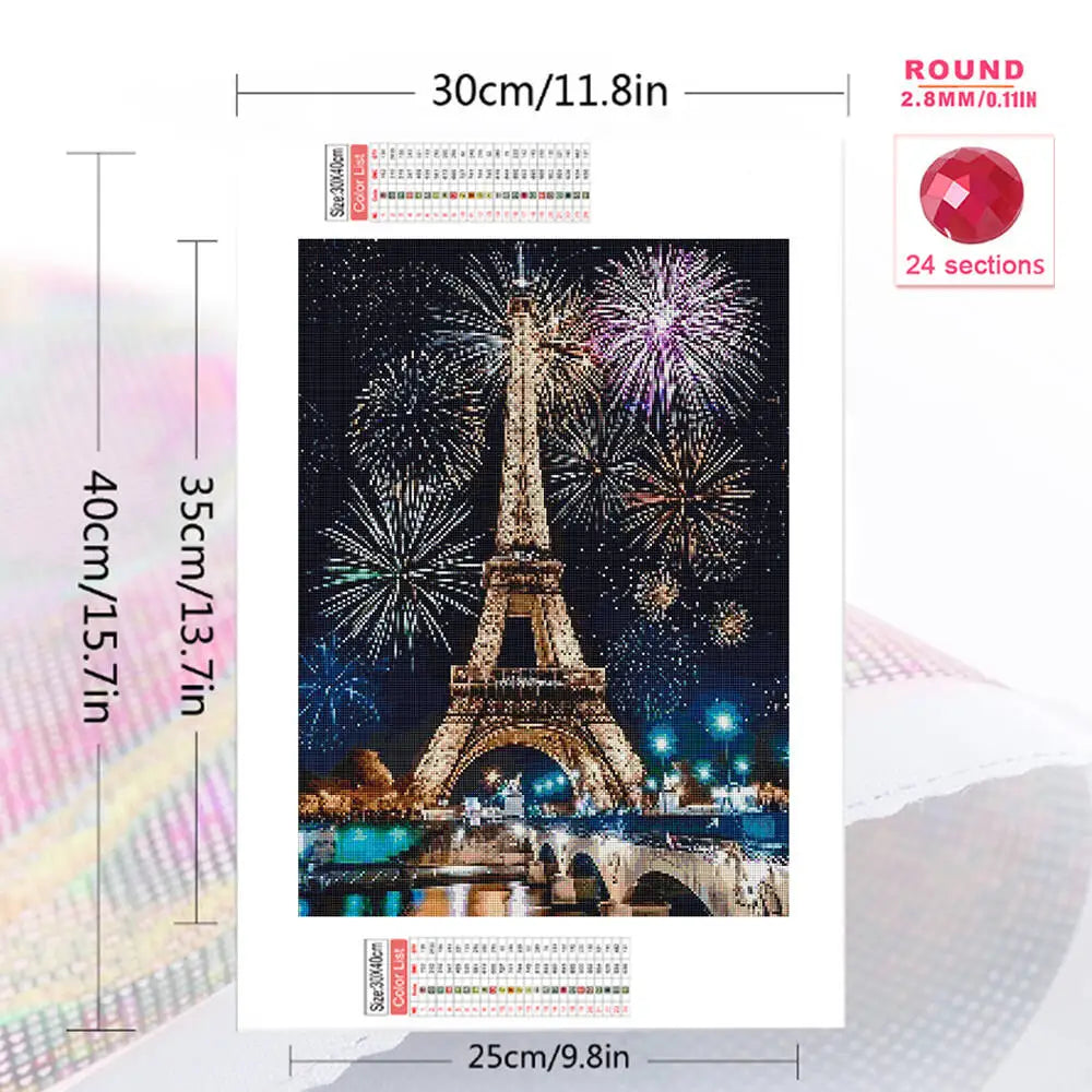 Diamond Painting Tour Eiffel et Feu d'Artifice