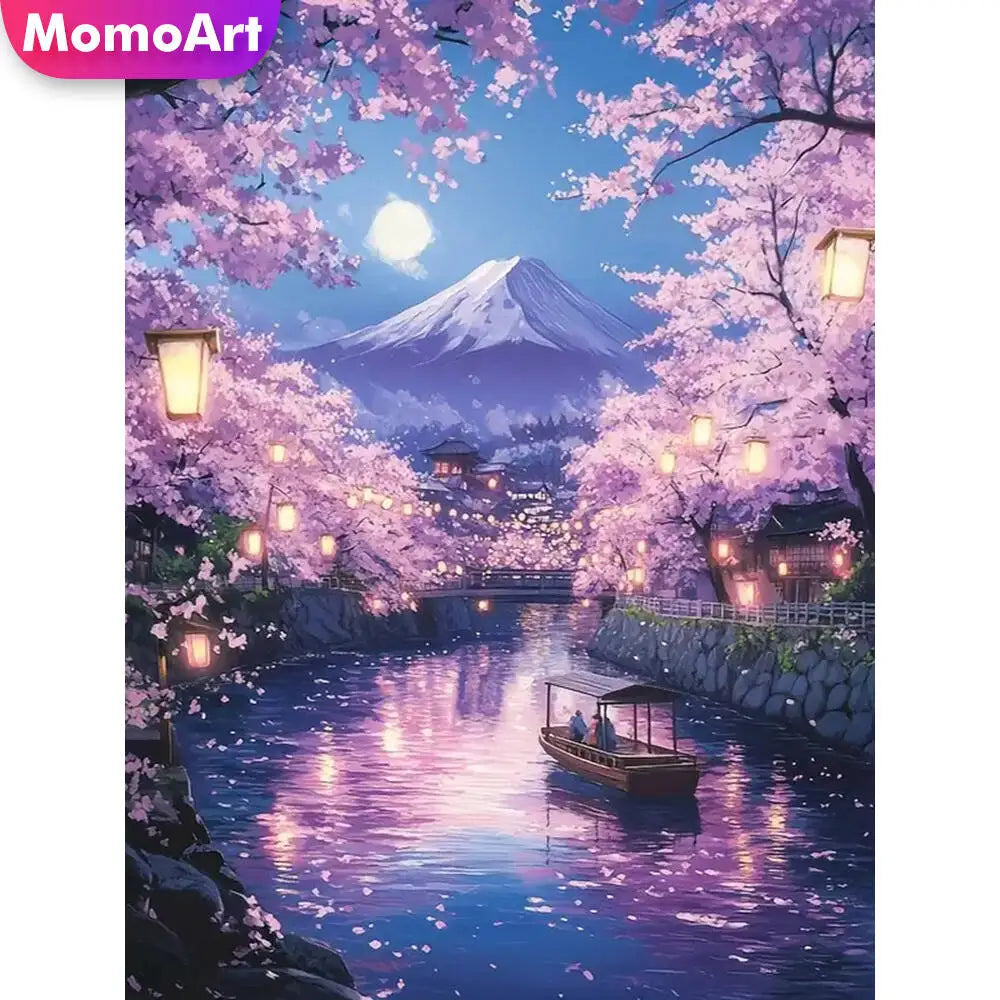 Diamond Painting Cerisiers au Pied du Volcan