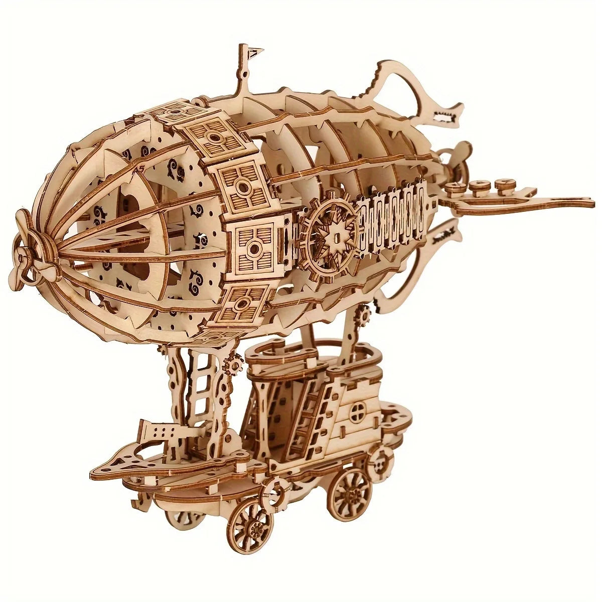 Puzzle 3D en Bois — Train, Voilier ou Dirigeable