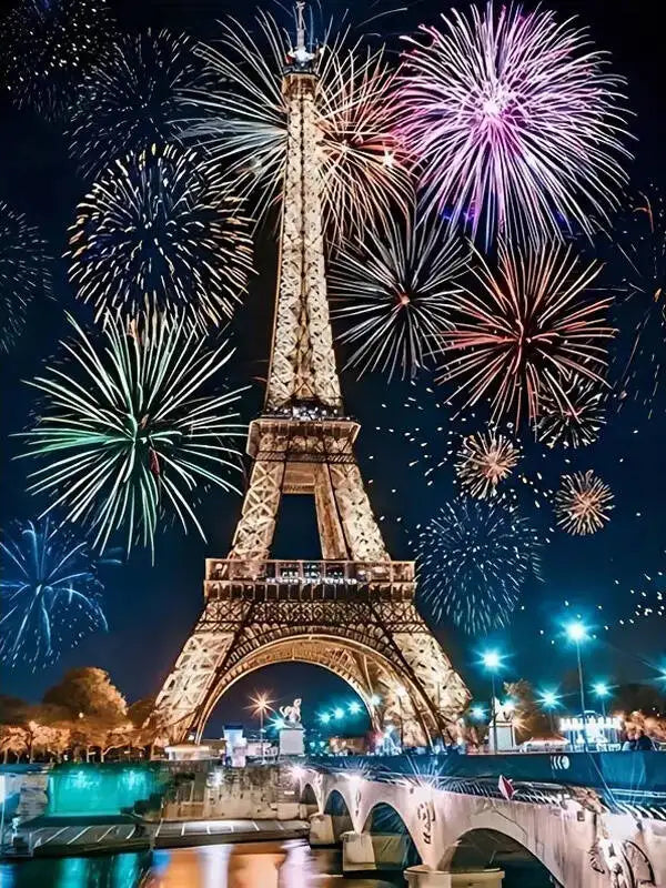 Diamond Painting Tour Eiffel et Feu d'Artifice