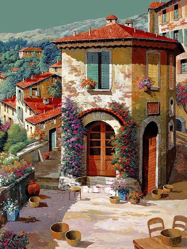 Diamond Painting Maison d'Angle Fleurie