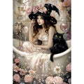 Peinture par Numéros Dame aux Roses et au Chat