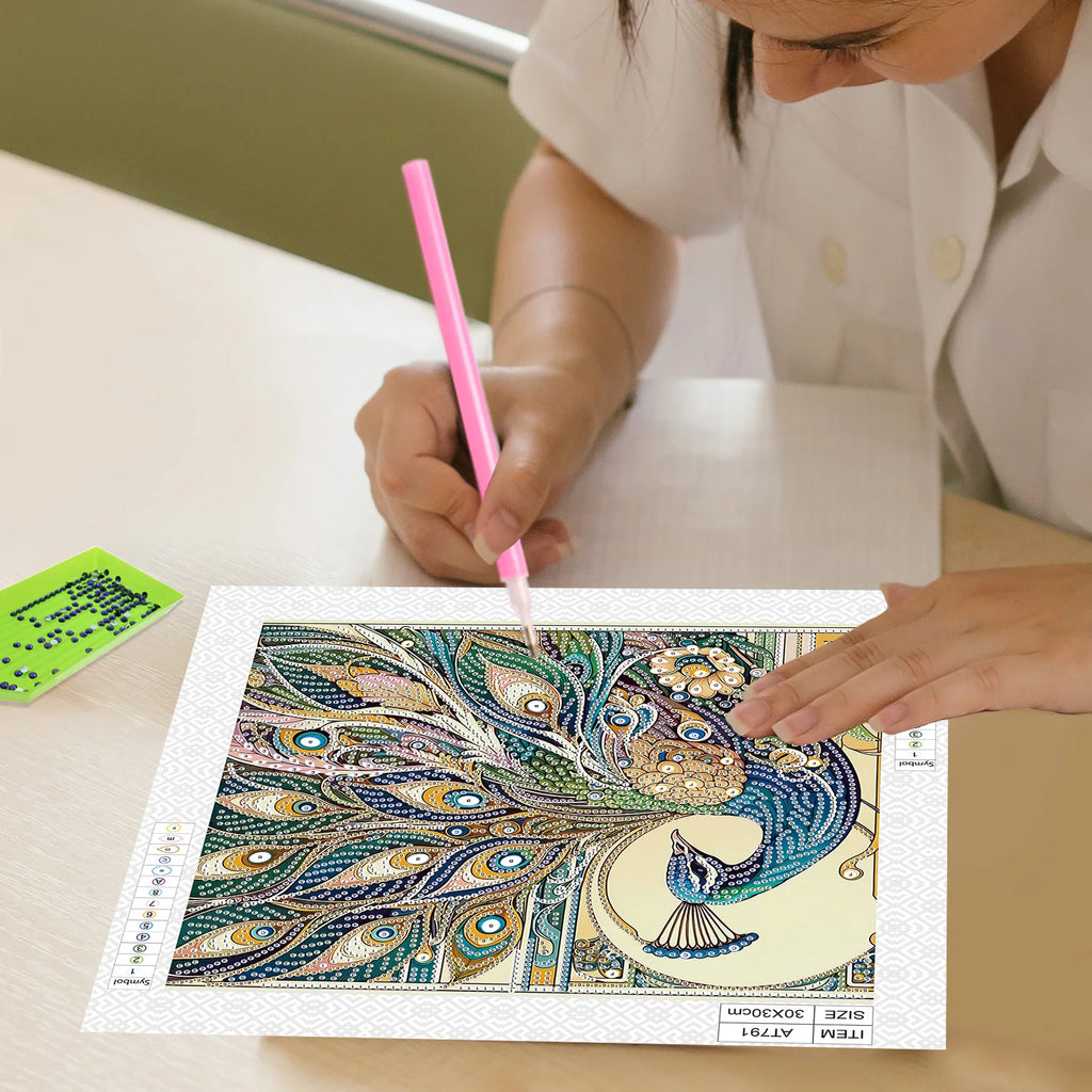 Diamond Painting Paon — Formes Spéciales