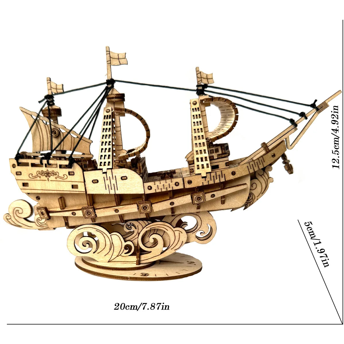 Puzzle 3D en Bois — Train, Voilier ou Dirigeable