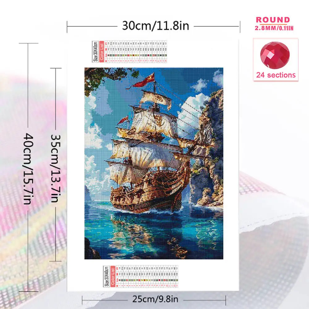 Diamond Painting Barques au Port