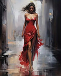 Peinture par Numéros Robe Rouge