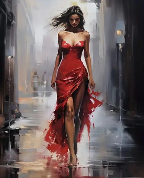 Peinture par Numéros Robe Rouge