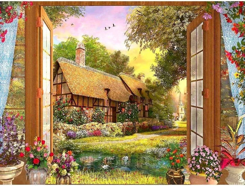 Peinture par Numéros Cottage Fleuri