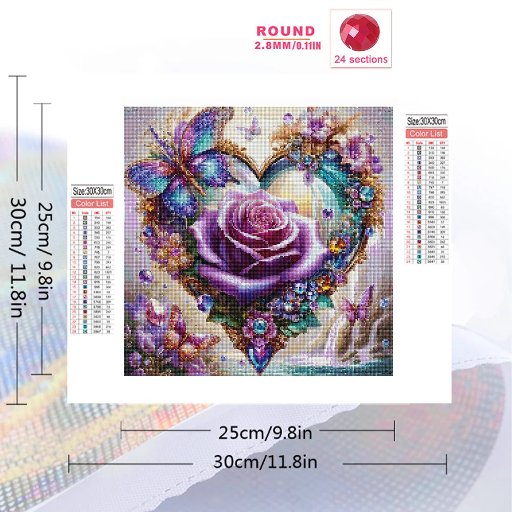Diamond Painting Roses et Papillon
