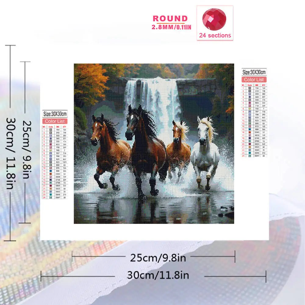 Diamond Painting Chevaux à la Cascade