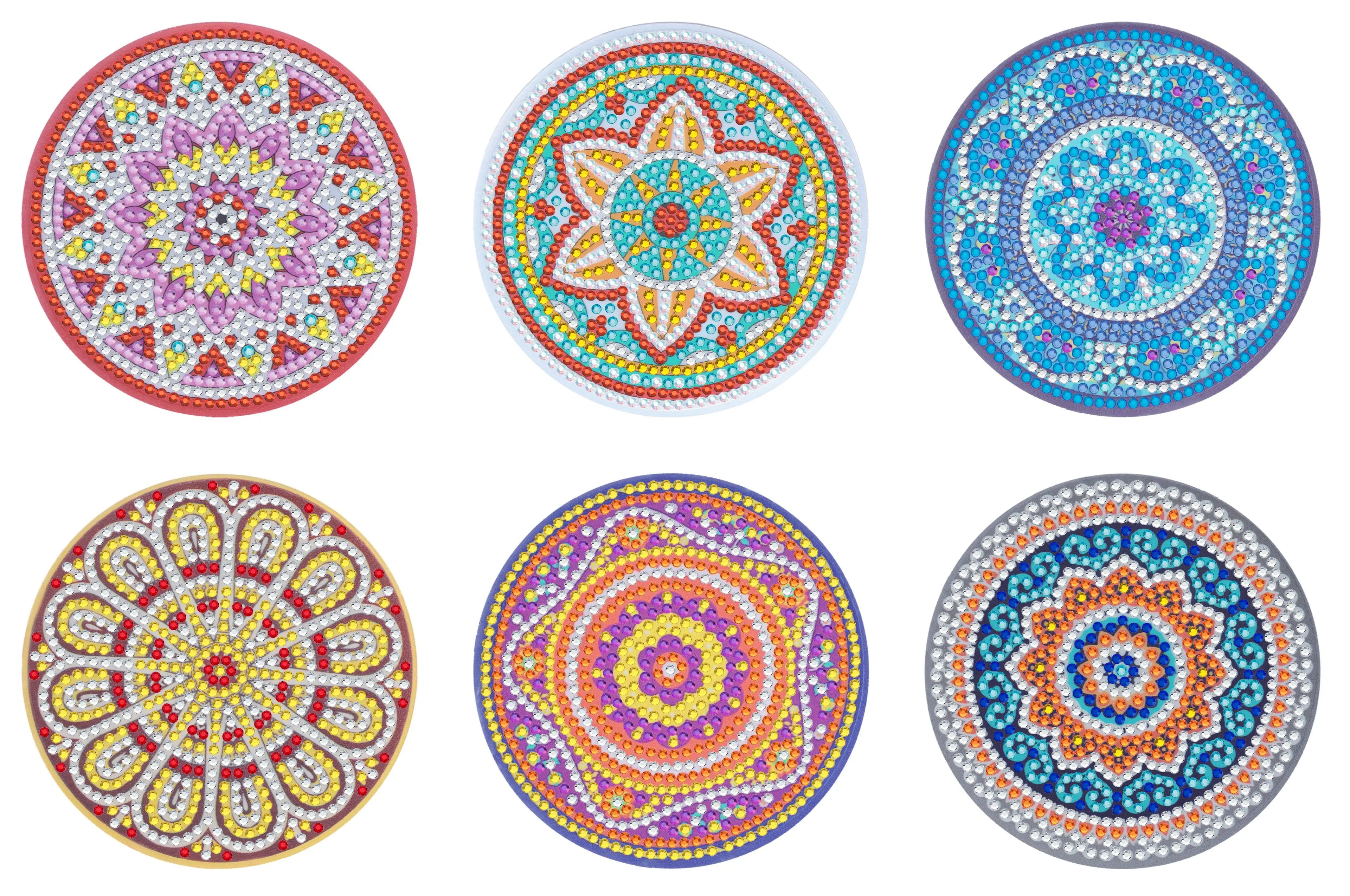 Sous-verres Diamond Painting Mandalas — Lot de 6