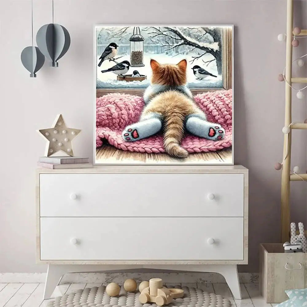 Diamond Painting Chat en Hiver