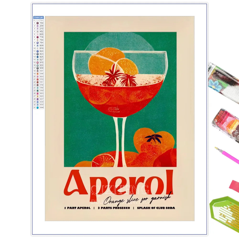 Diamond Painting Affiche Spritz Vintage
