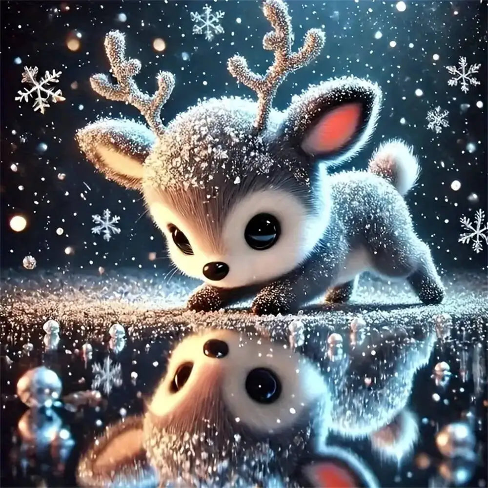 Diamond Painting Cerf en Hiver