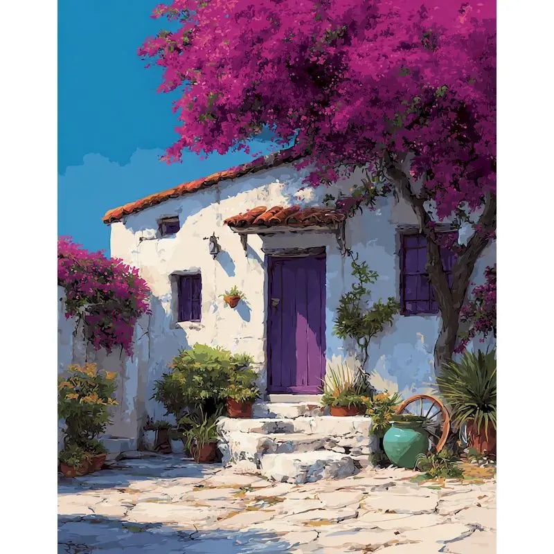 Peinture par Numéros Ruelle aux Volets Colorés