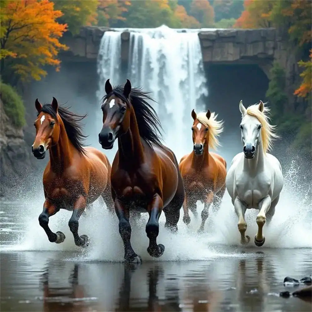 Diamond Painting Chevaux à la Cascade