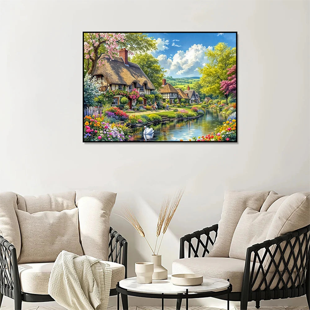 Diamond Painting Maison et Jardin Fleuri