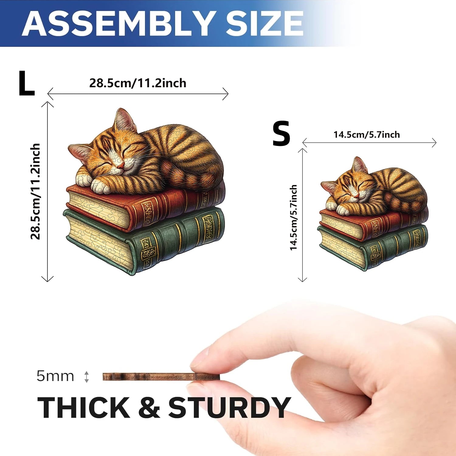 Puzzle en Bois Chat Endormi sur le Livre
