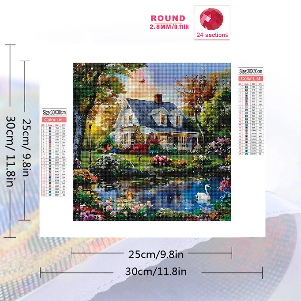 Diamond Painting Maison au Bord du Lac