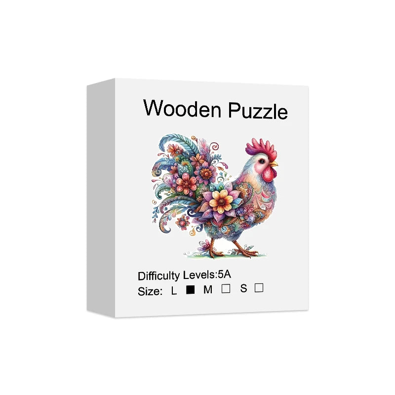 Puzzle en Bois Coq Fantaisie