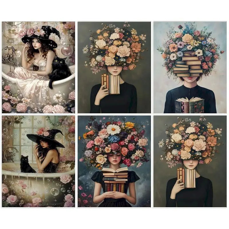 Peinture par Numéros Rêveuse aux Livres