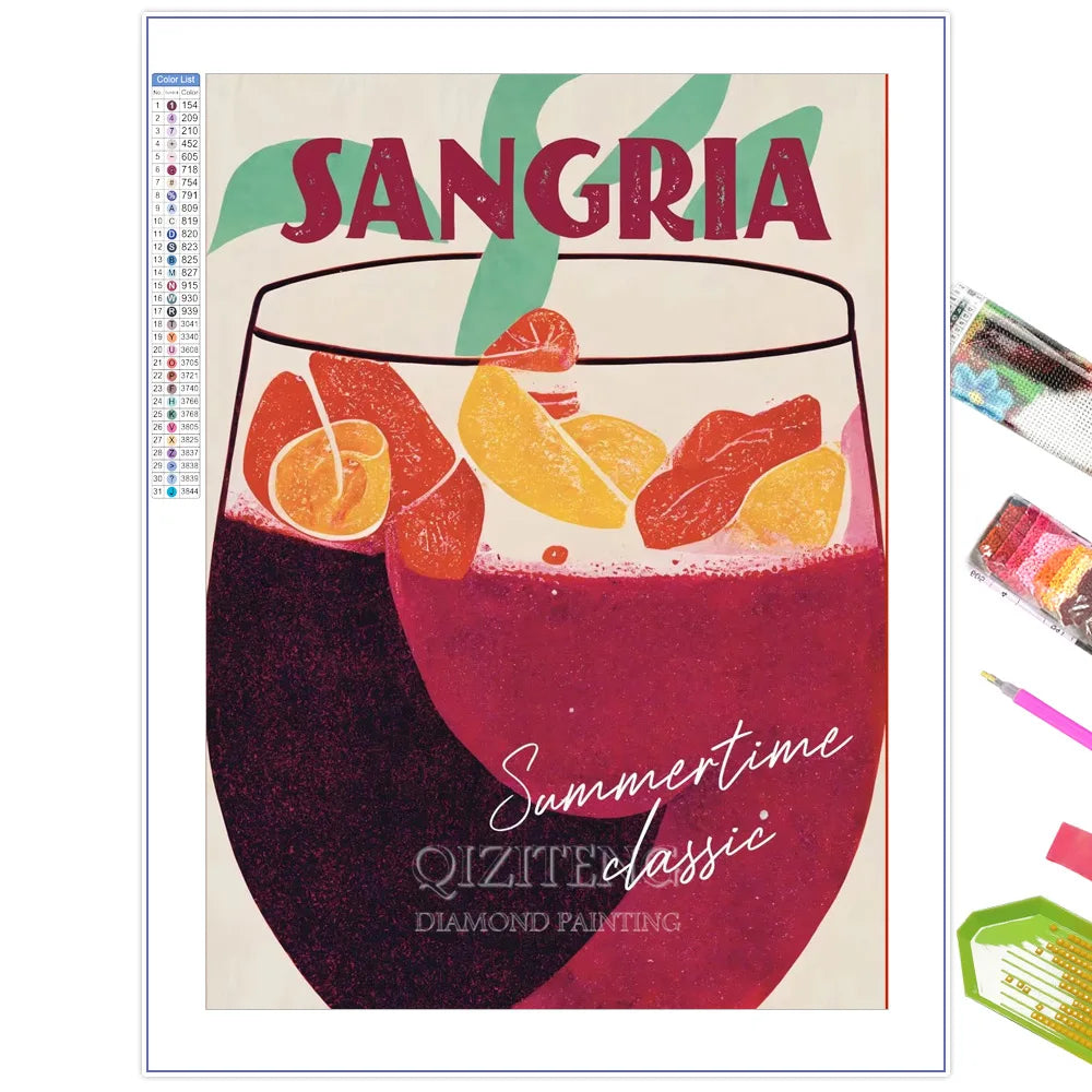 Diamond Painting Affiche Sangria