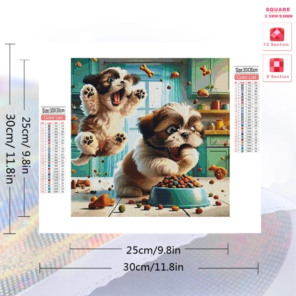 Diamond Painting Chiots Gourmands