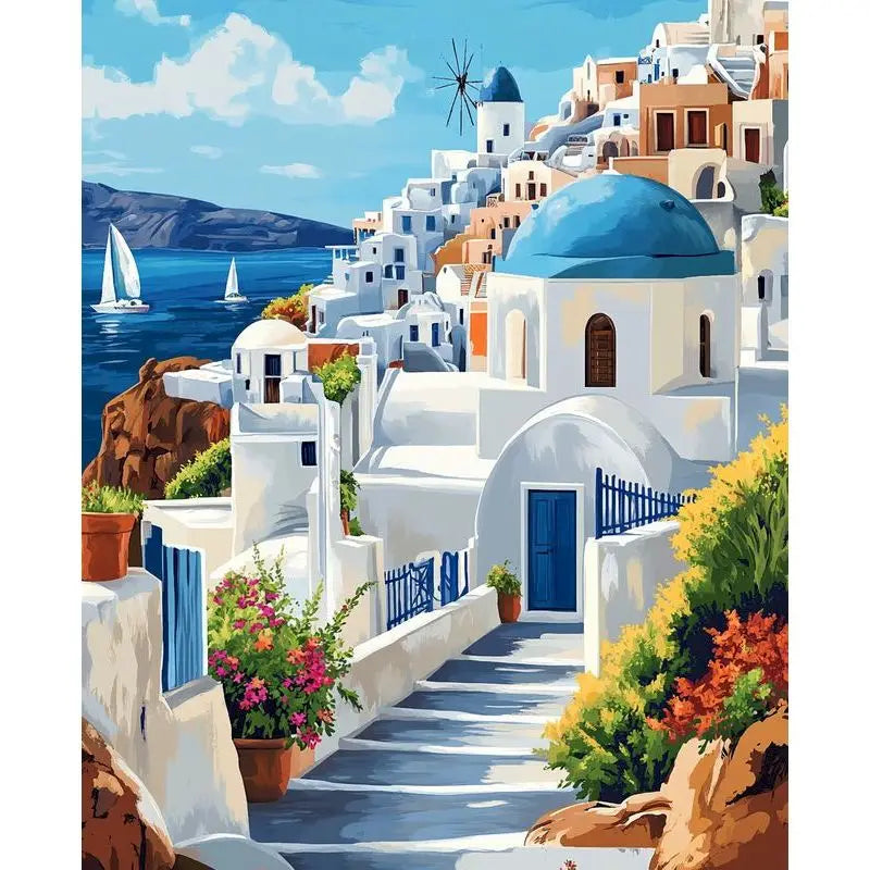 Peinture par Numéros Escalier Fleuri