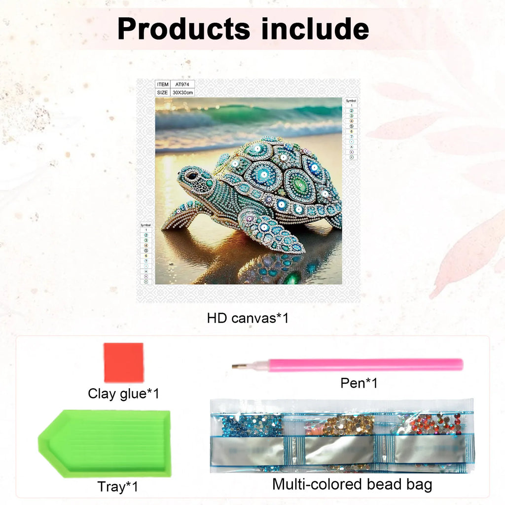 Diamond Painting Tortue Précieuse — Formes Spéciales