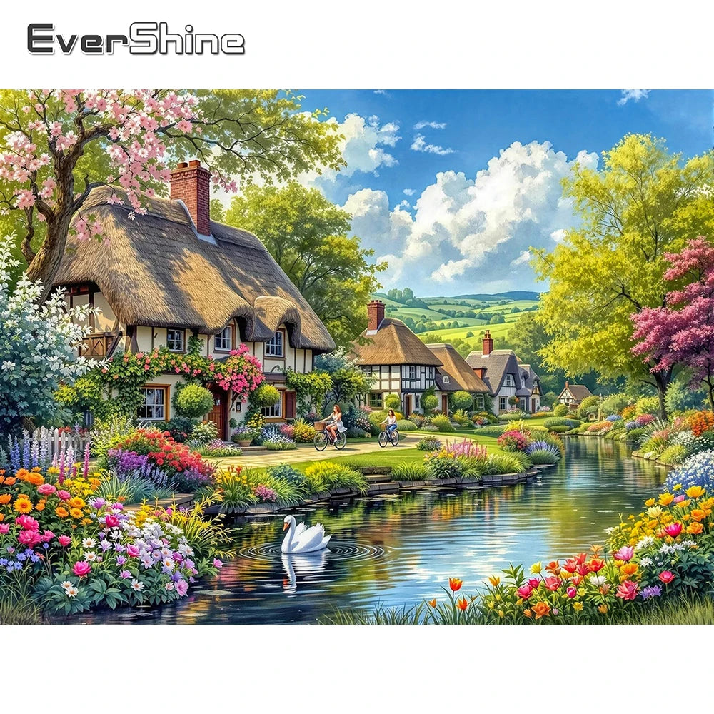 Diamond Painting Maison et Jardin Fleuri
