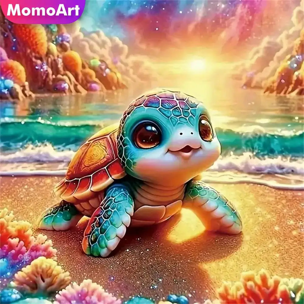 Diamond Painting Tortue de Mer au Couchant