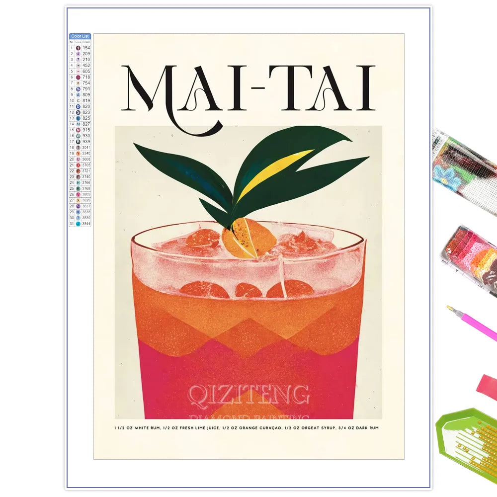 Diamond Painting Affiche Gin Tonic
