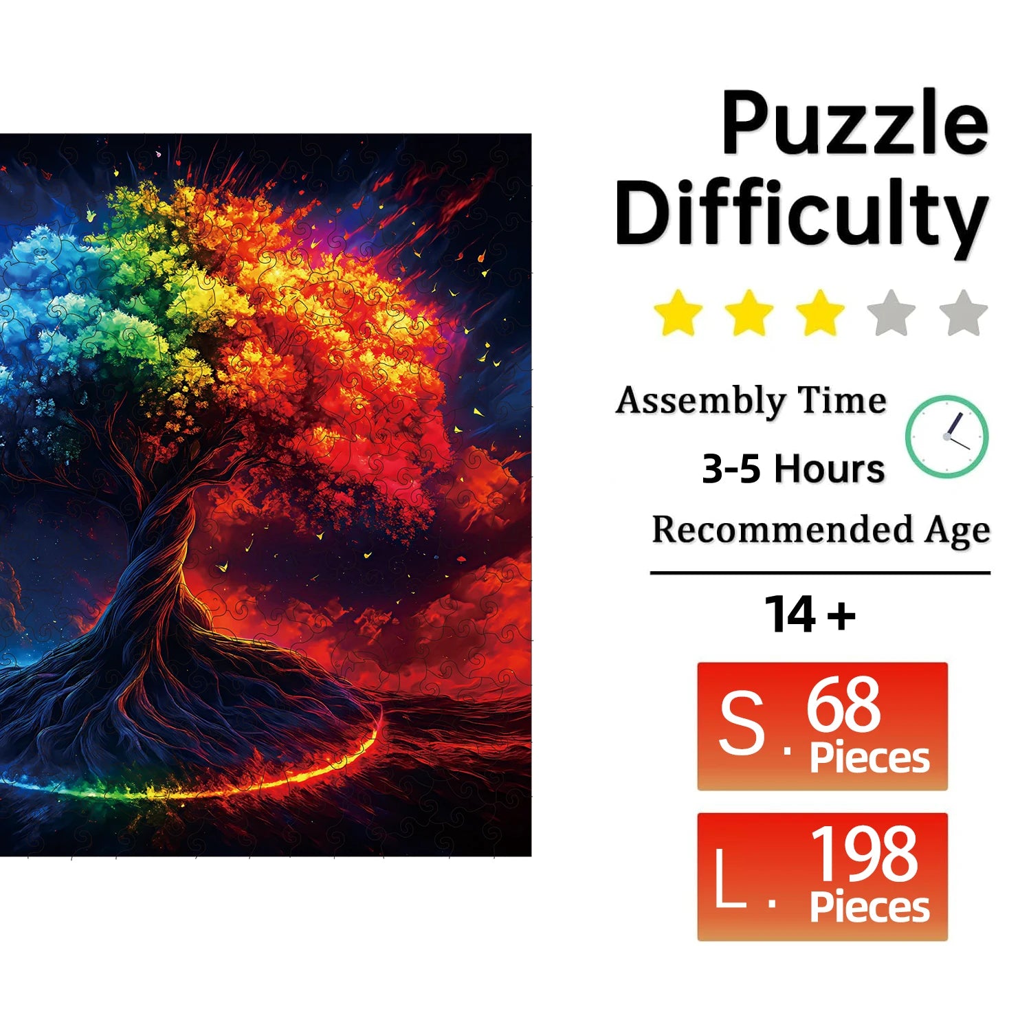 Puzzle en Bois Arbre de Vie Coloré