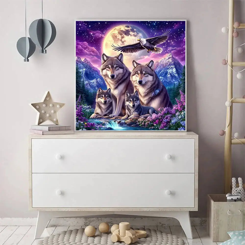 Diamond Painting Loup sous la Lune